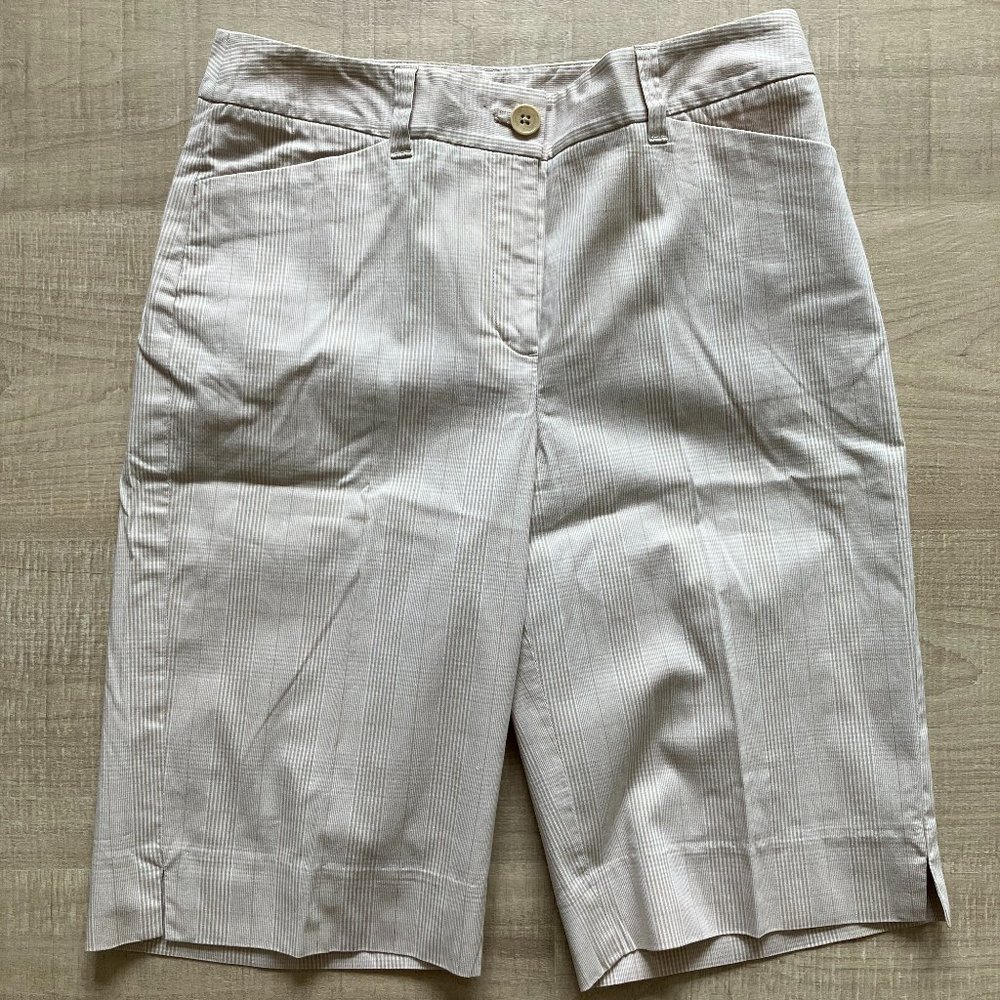 Tan Plaid Bermuda Shorts